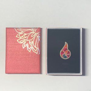 Adjustable Ring W/Flame Design Made W/Yarn